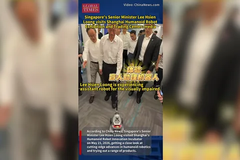 Singapore’s Senior Minister Lee Hsien Loong visits Shanghai Humanoid Robot Exhibition and Trading Center: media