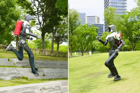 China's new humanoid robot sprints while carrying firefighting gear