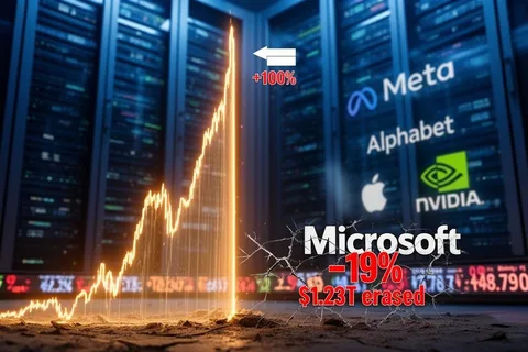 US Stocks H1 Wrap: Philadelphia Semiconductor Index Doubles; Microsoft Sheds $1.23 Trillion, Leading 'Magnificent Seven' Declines